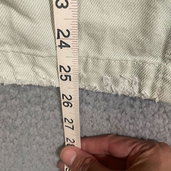 Zara Men’s Denim Jacket Button Up White and Mint Medium - Picture 6 of 7